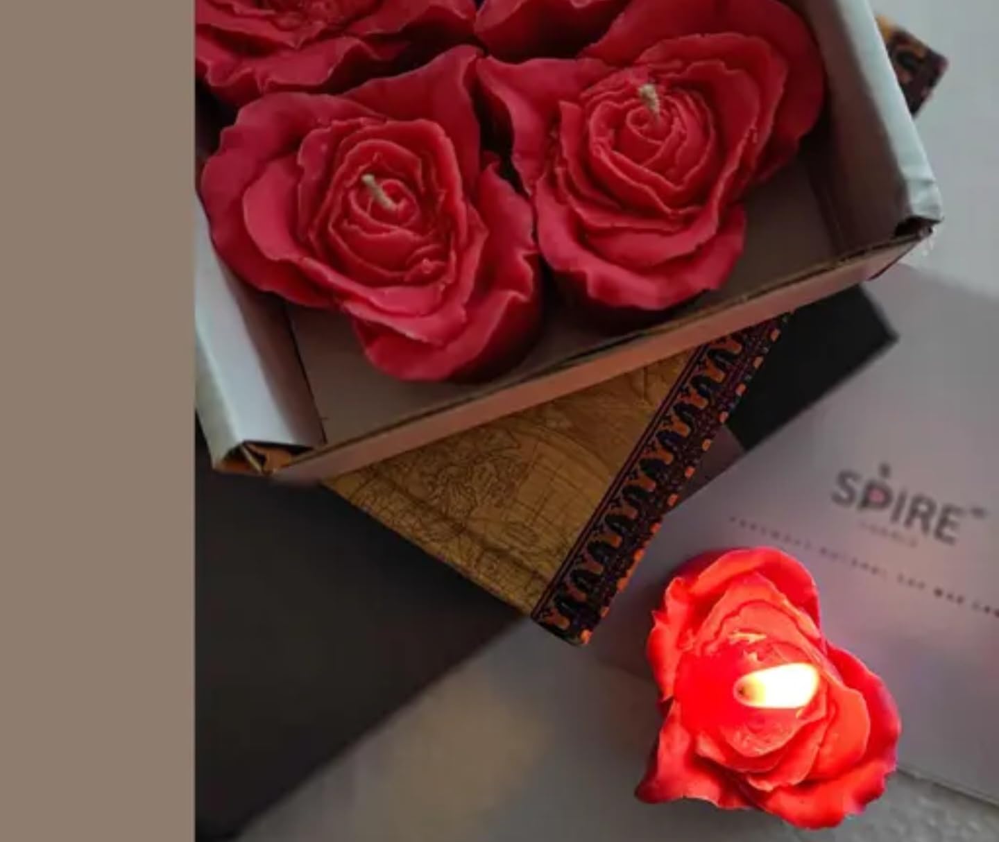 Decorative Sugar Rose Flower candle