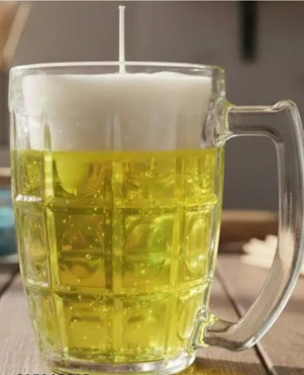 Beer Mug Shaped Candle, Novelty Double Wick, Realistic Frothy Design, Fun Bar Decor Gift