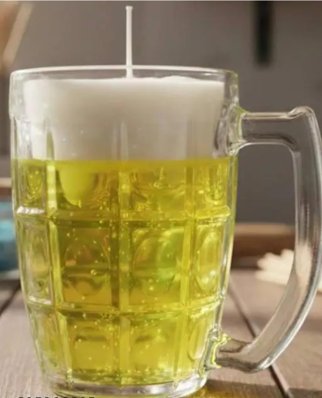 Beer Mug Shaped Candle, Novelty Double Wick, Realistic Frothy Design, Fun Bar Decor Gift