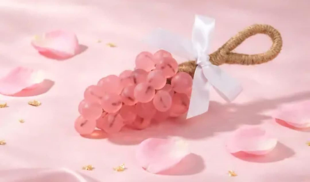 Soap on a Rope, Pink, Bubble Design with Natural Rope, Hand Wash, Bathroom Accessory