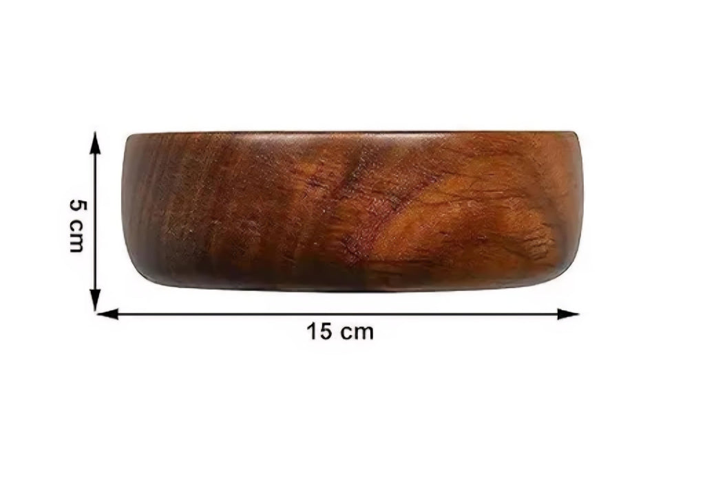 Wooden Serving Bowl, Round, Natural Brown Finish, Acacia Wood