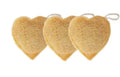 Heart-Shaped Sponge, Natural Cellulose, with Hanging Loop, Pack of 3