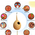 Hanging Bird Nest House, Natural Coir Fiber, Teardrop Shape, Set of 3, Outdoor Garden Decor
