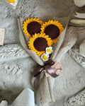 Handmade Crochet Sunflower Bouquet, Yellow, Knitted Floral Bouquet