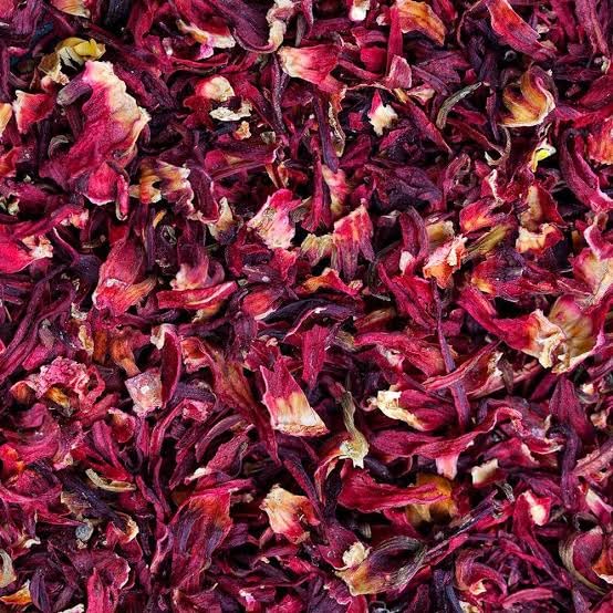 Dried Hibiscus Flowers, Natural, Deep Red Petal