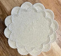 Elegant Pearl Beaded Placemats, White Scalloped Round Table Mat, Decorative Beaded Centerpiece for Dining, Home Decor
