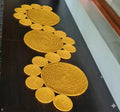 Handwoven Jute Table Runner with Coasters, Yellow, Round Braided Placemats Set