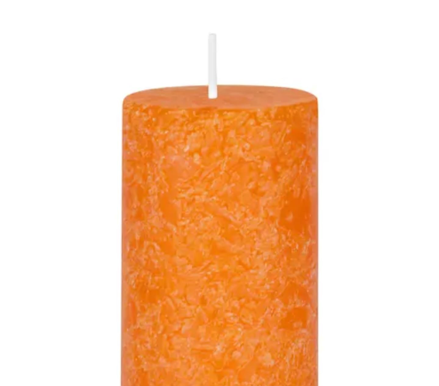Rustic Pillar Candles Set, Orange, 3 Different Sizes