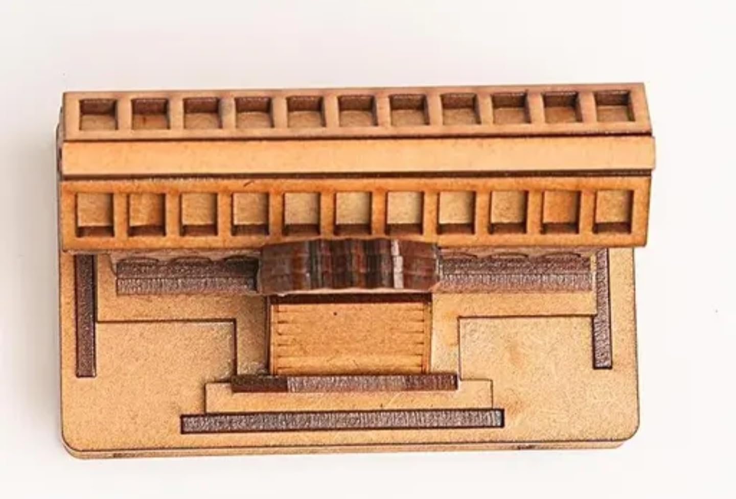 Traditional Indian Temple 3D Wooden Model Kit, Brown and Gold, Architectural Building Set, Religious Monument, Badrinath dham
