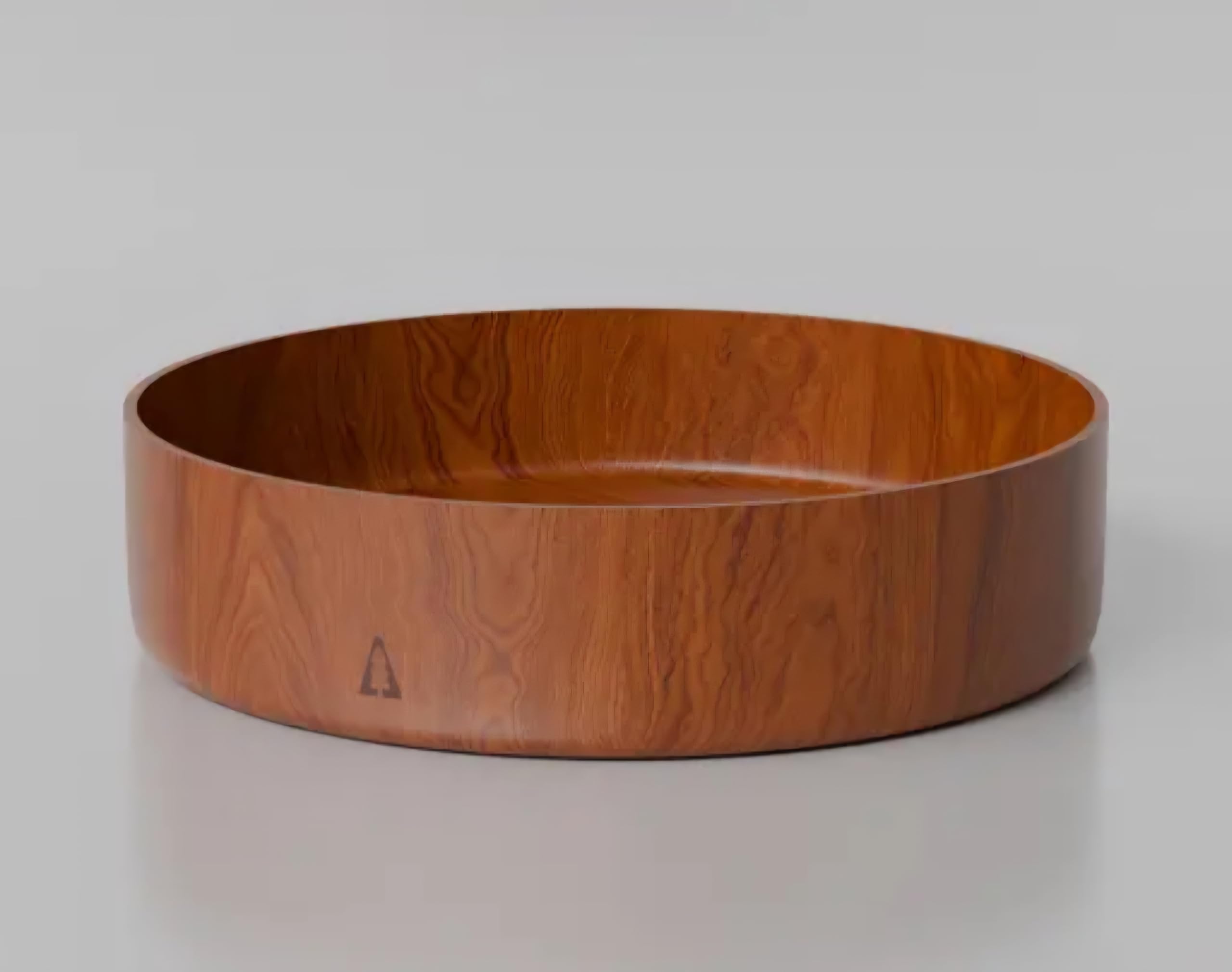 Wooden Serving Bowl, Round, Natural Wood Grain Finish, Handcrafted
