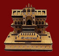 Traditional Indian Temple 3D Wooden Model Kit, Brown and Gold, Architectural Building Set, Religious Monument, Badrinath dham
