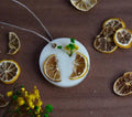 Handmade Soy Wax potpourri, White, Dried Lemon Slices and Floral Decoration, Natural Scented, Decorative Home Fragrance