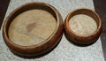 Wooden Serving Bowls Set of 2, Natural Wood Finish, Round Shape, Handcrafted Kitchen Tableware