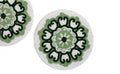 Round Beaded Placemat, Green and White Mandala Floral Design, Decorative Table Mat, 1 piece