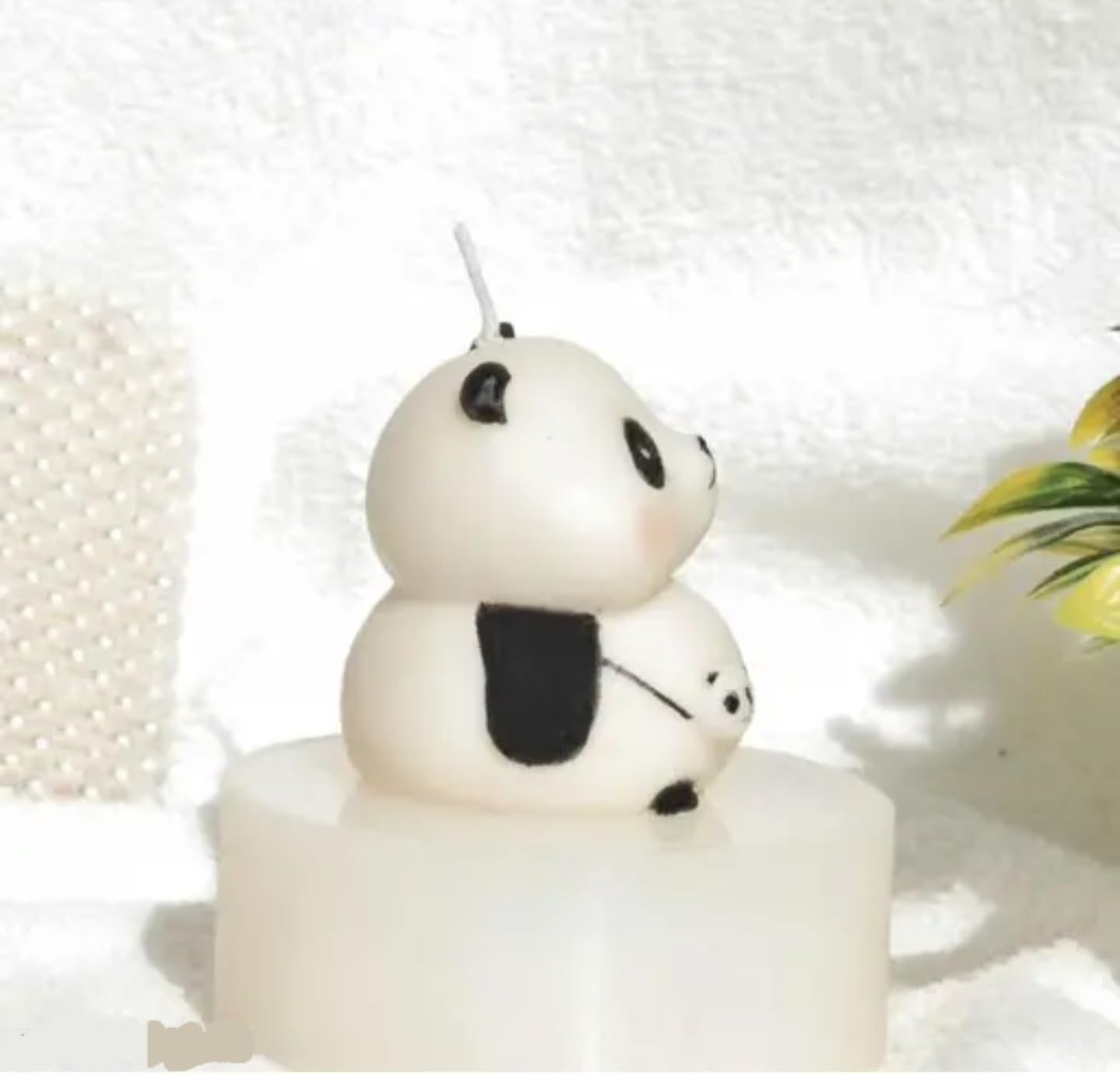Decorative Panda Candle, White and Black, Handcrafted Design