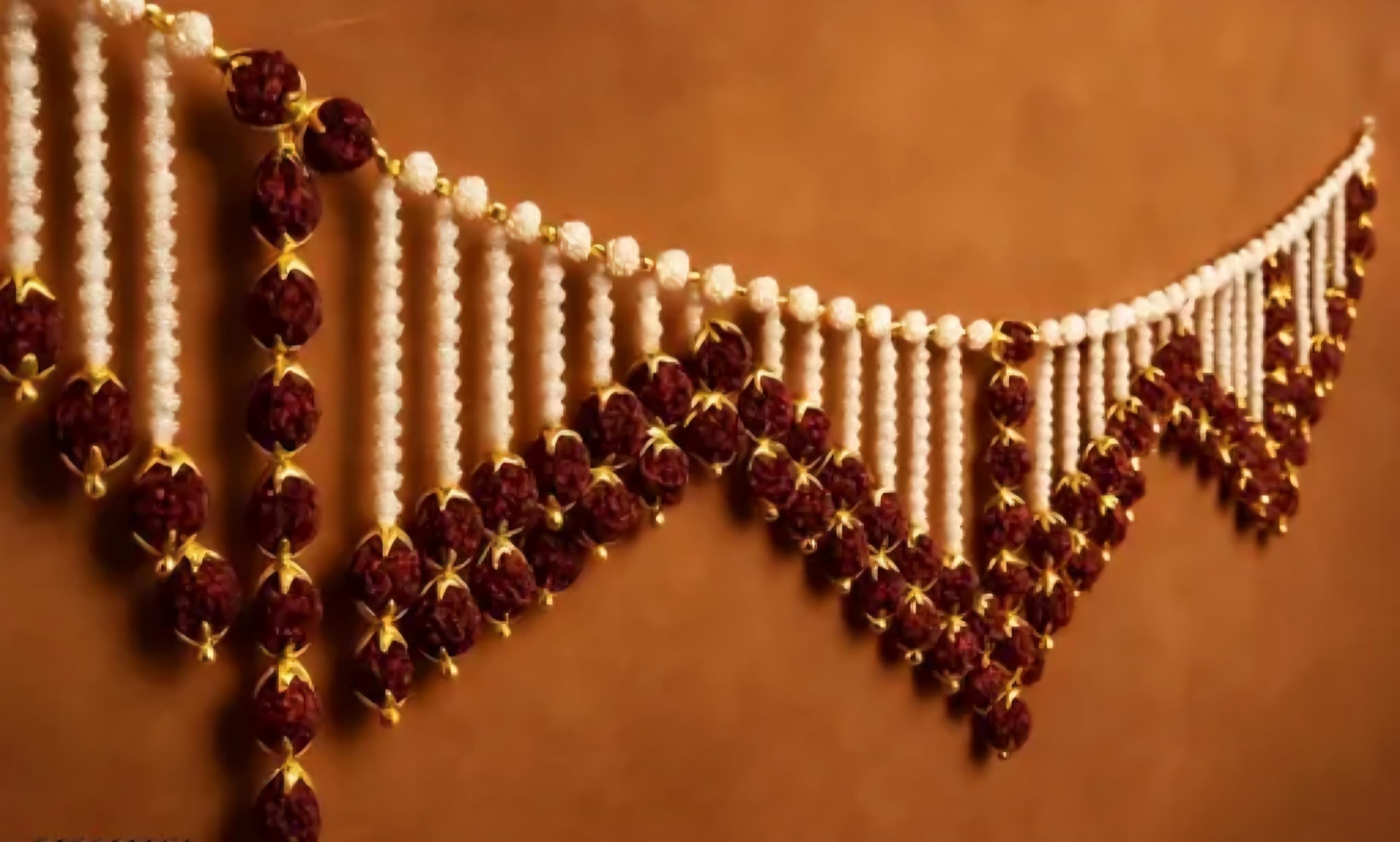 Rudraksha and Pearl Bead Toran, Door Hanging Garland, Traditional Indian Decor