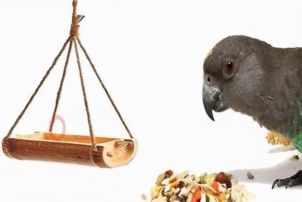 Hanging Wooden Log Bird Feeder, Natural Wood with Rope, Rustic Style, Set of 2