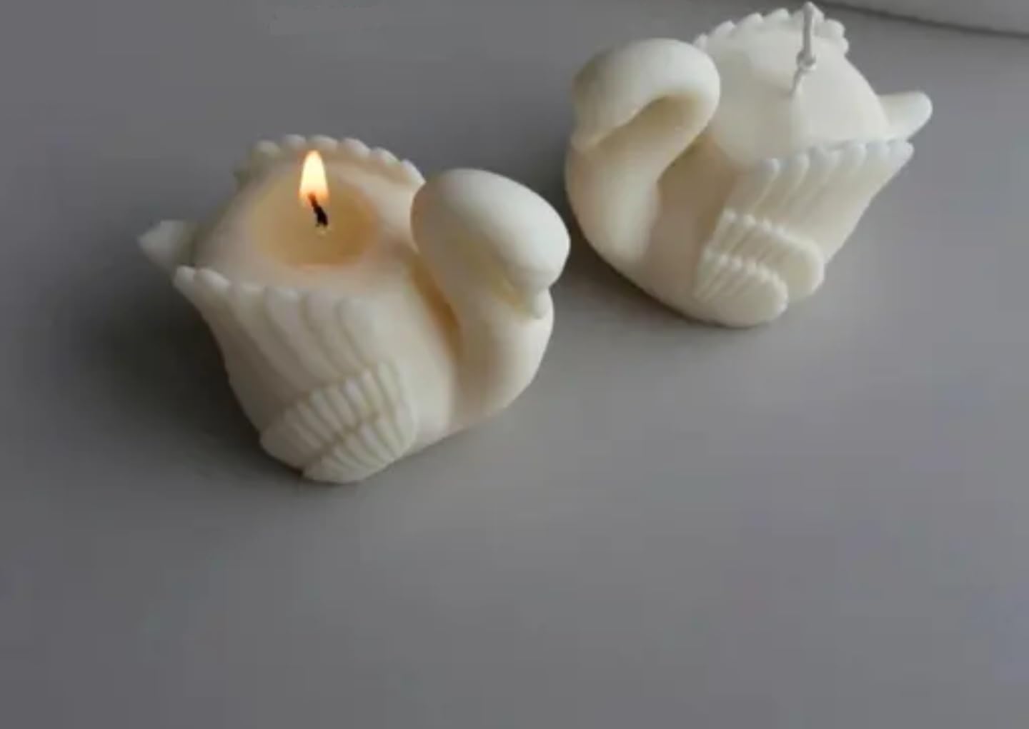 Decorative Swan Shaped Candle, White Wax, Elegant Home Decor