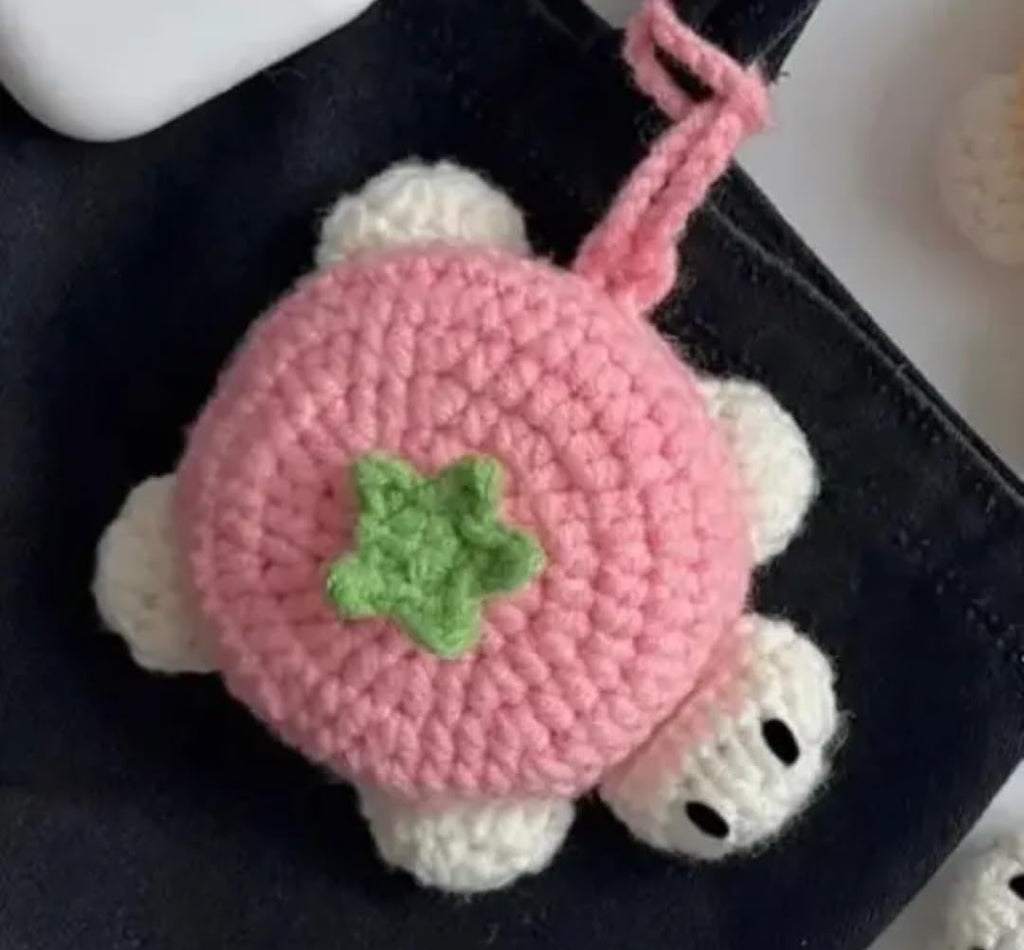 Handmade Crochet AirrPods Case Compatible with AirPods Pro, Turtle Design, Wrist Strap