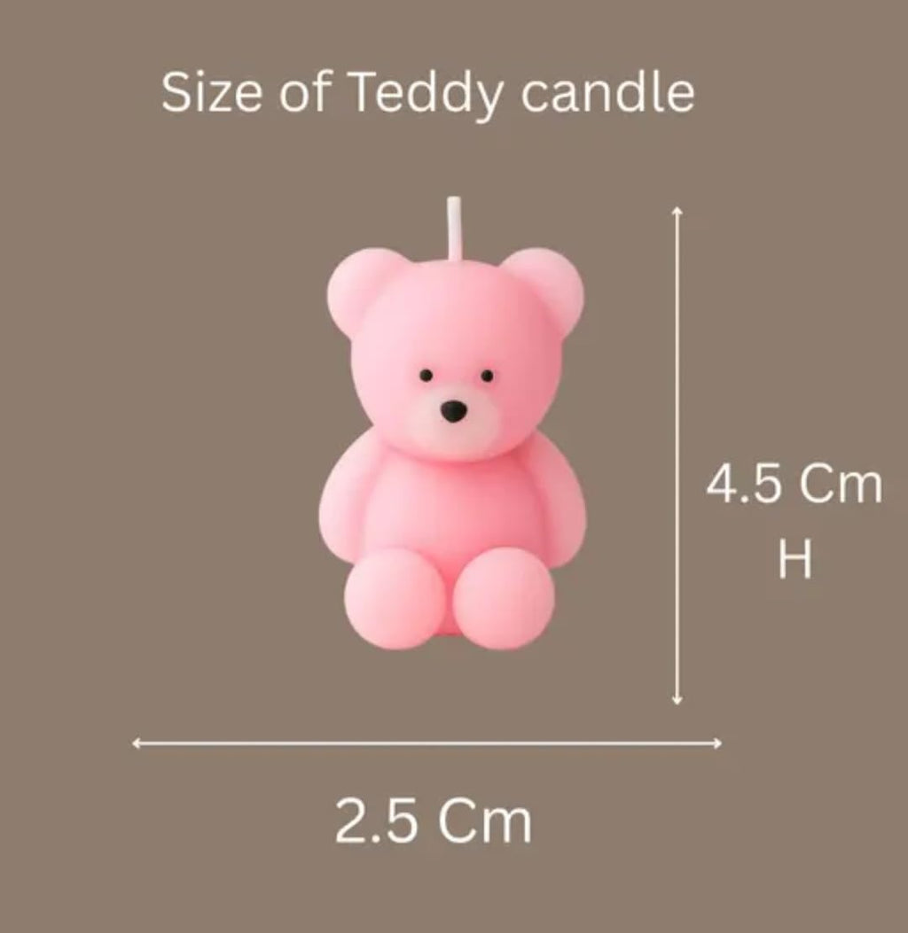 Pink Bear Shaped Candles, Decorative Teddy Bear Design, Cute Novelty Candles