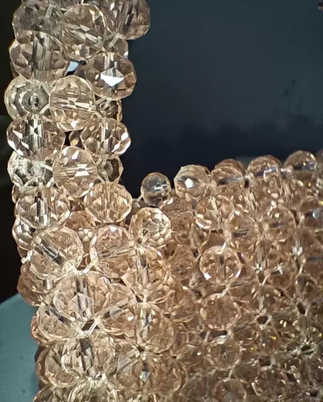 Crystal Beaded Handbag, Pink, Top Handle Bag, Sparkling Evening Purse