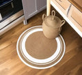 Round Braided Jute Placemat, Natural Beige, Spiral Woven Design, Boho Table Mat