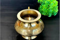 Brass Decorative Flower Vase, Traditional Engraved Design, Gold, Handcrafted Metal, Round Shape