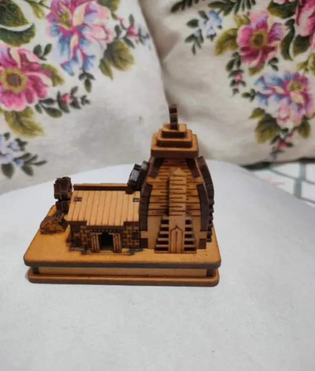 Miniature Wooden Viking Church Model, Traditional Nordic Architecture, Brown Wood Construction, Decorative Display Piece