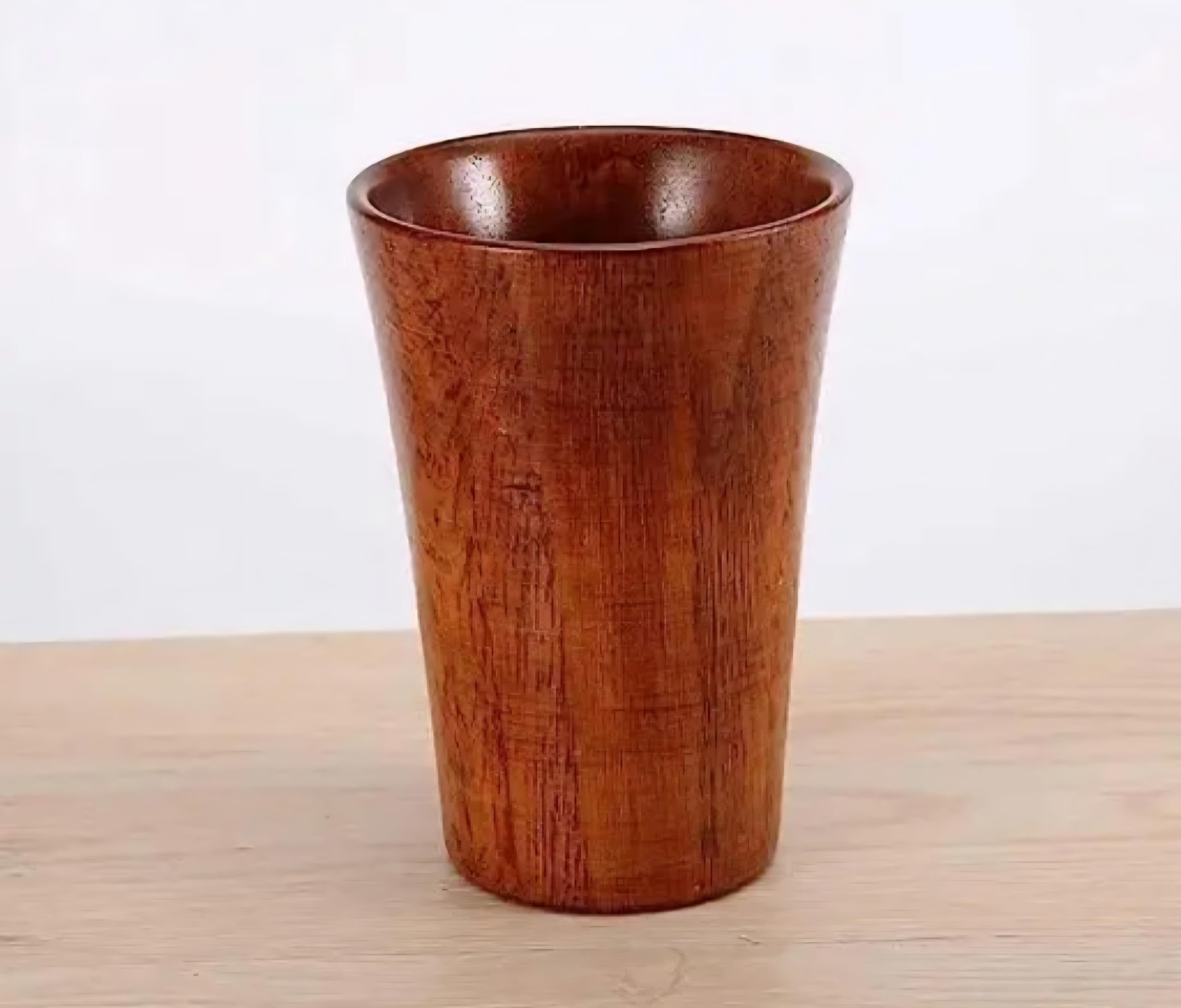 Handcrafted Wooden Cup, Natural Wood Grain Finish, Rustic Brown Tumbler for Tea, Coffee, and Beverages
