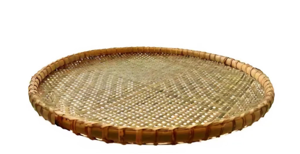 Handwoven Bamboo big strainer, Round strainer, rice strainer, Natural Woven Design, Flat Basket with Raised Rim