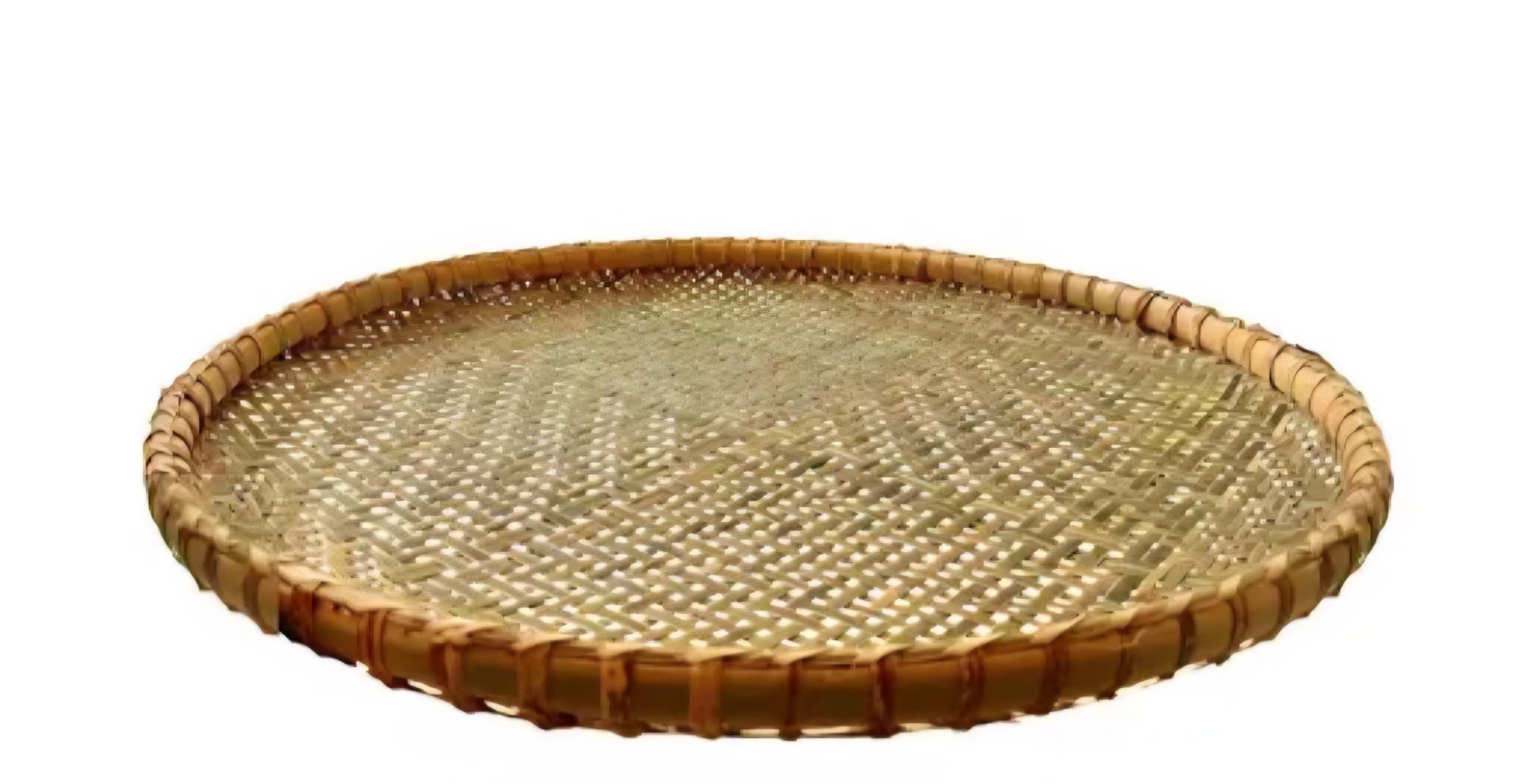 Handwoven Bamboo big strainer, Round strainer, rice strainer, Natural Woven Design, Flat Basket with Raised Rim