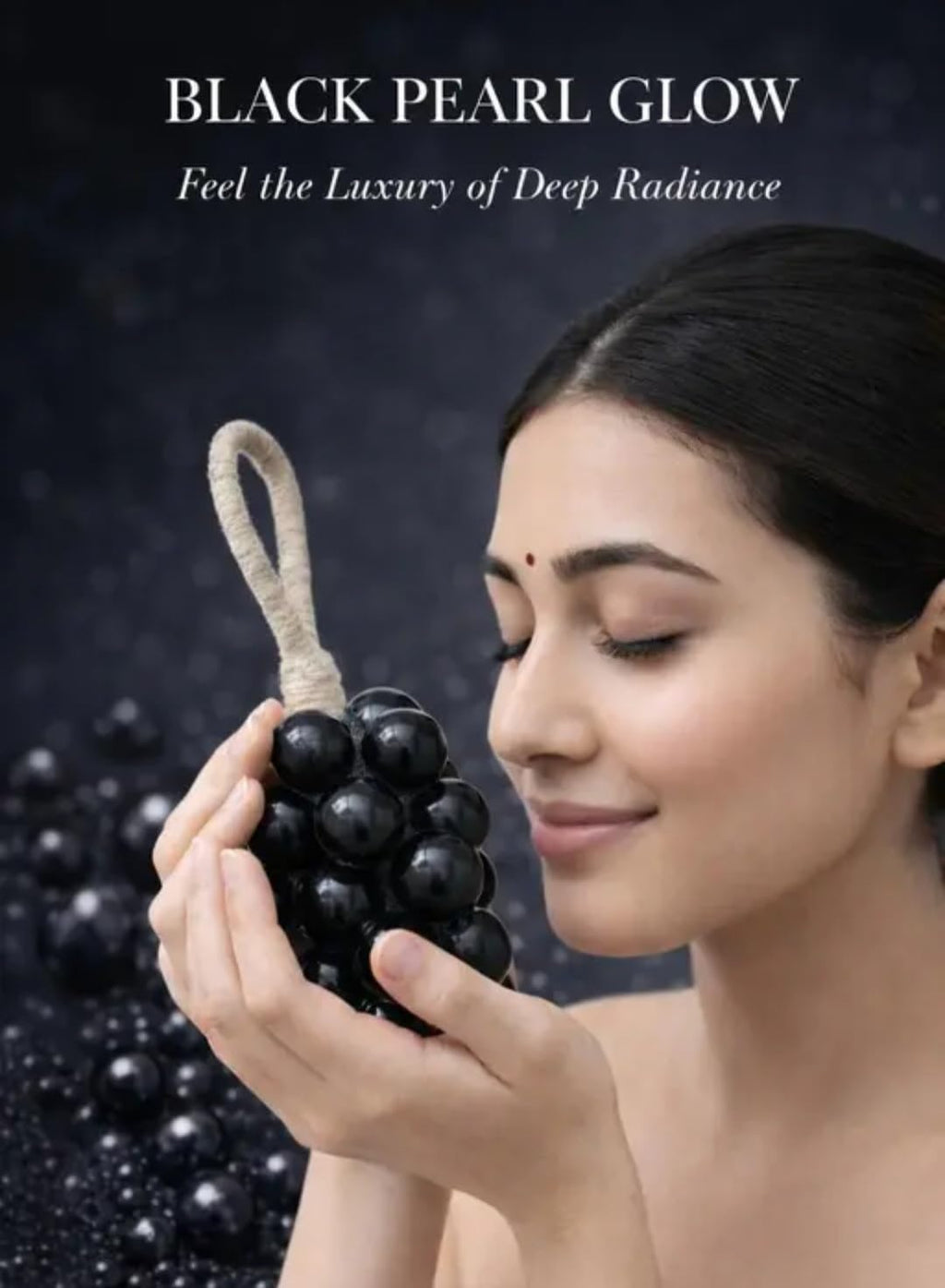 Grape Shaped Soap on a Rope, Black, Novelty Bath Soap, Decorative Fruit Design