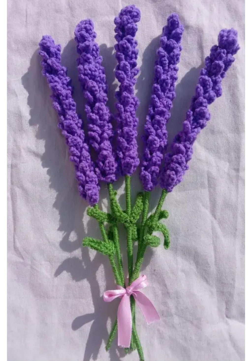 Crochet Lavender Bouquet, Purple, Handmade Knit Artificial Flowers, Home Decor