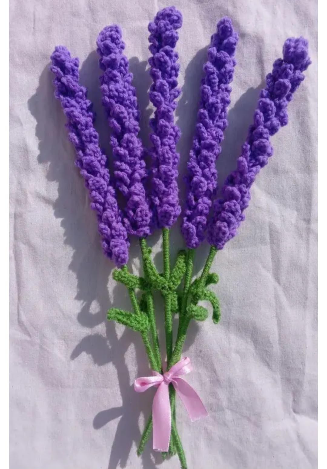 Crochet Lavender Bouquet, Purple, Handmade Knit Artificial Flowers, Home Decor