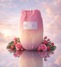 Angel Wing Shaped Candle, Pink Ombre, Decorative Scented Candle with Rose Floral Theme