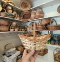 Handwoven Wicker Basket with Handle, Natural Rattan, Small, Rustic Style, for Storage and Gifting