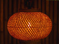 Woven Bamboo Pendant Light, Round Lattice Design, Warm Ambient Lighting, Natural Asian Style