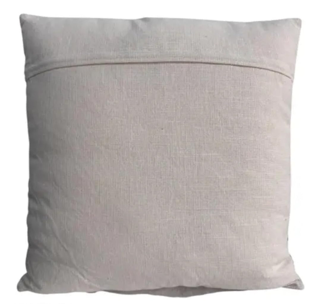 Decorative Throw Pillow Cover, Blue Floral Pattern on Beige, Jacobean Style, Home Decor Cushion Case