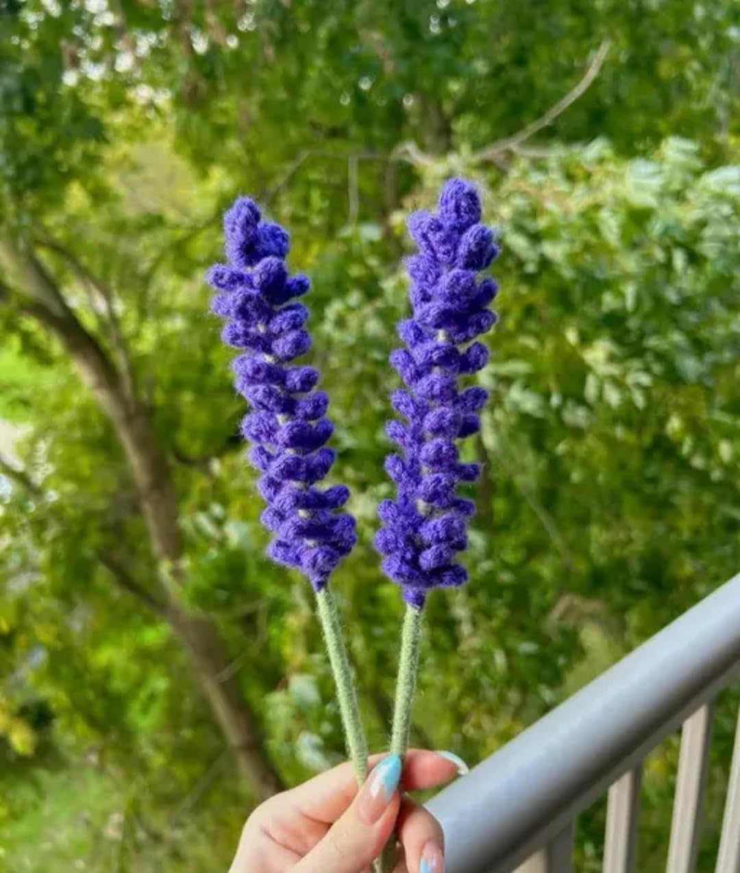 Crochet Lavender Bouquet, Purple, Handmade Knit Artificial Flowers, Home Decor