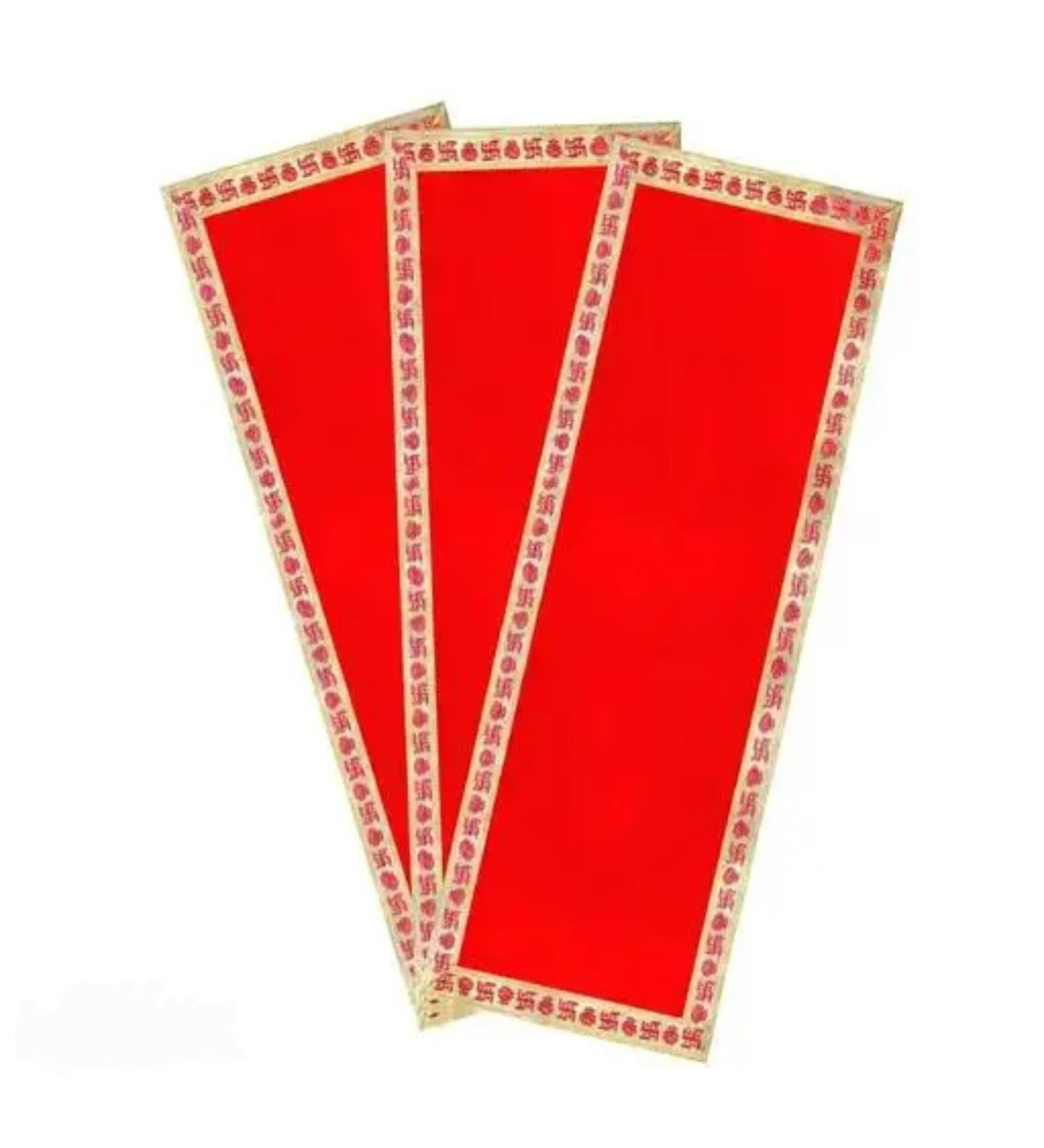 Traditional Red Carpet Runner with Decorative Border Pattern, Ceremonial Event Aisle Mat