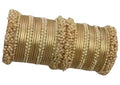 Gold-Tone Pearl Beaded Bangles Set, Traditional Indian Bridal Chura, Festive Occasion