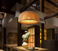 Handwoven Bamboo Pendant Light, Natural Rattan Dome Shade, Hanging Ceiling Fixture