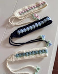 Handmade Crochet Headband with Floral Bobble Design, Adjustable Tie, Multiple Colors, set of 3