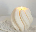 Decorative Spiral Candle, White Ceramic, Modern Sculptural Design, Elegant Home Decor, Handcrafted Tealight Stand