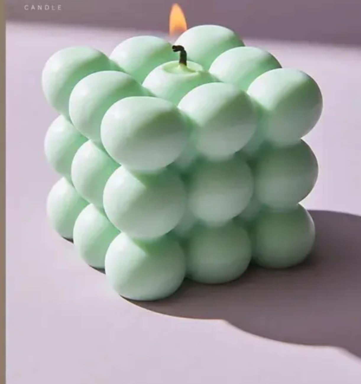 Decorative Bubble Candle, Mint Green, Modern Design