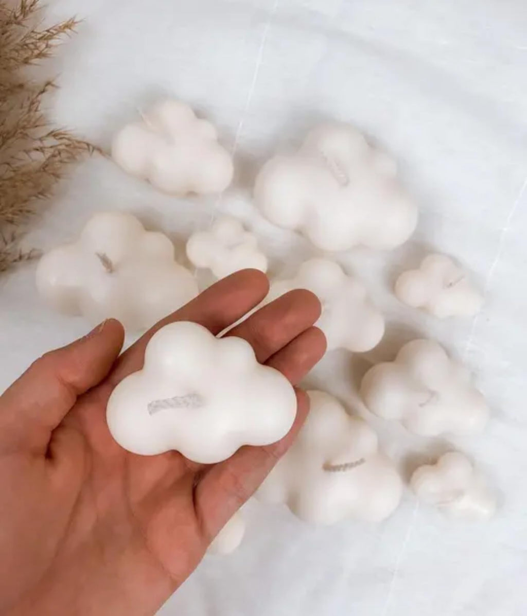 Cloud-Shaped Decorative Candles, White, Set of 5, scented luxury candle
