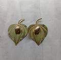Decorative Gold Metal Leaf Wall Sconces, Set of 2, Modern Botanical Wall Art Decor