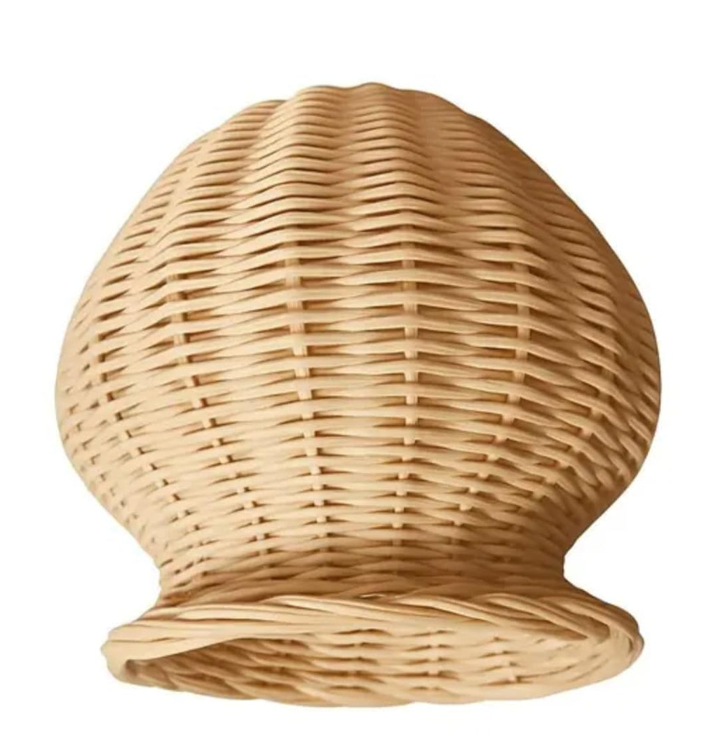 Woven Rattan Pendant Light, Natural Brown, Bell Shape, Hanging Ceiling Lamp, Warm Ambient Lighting