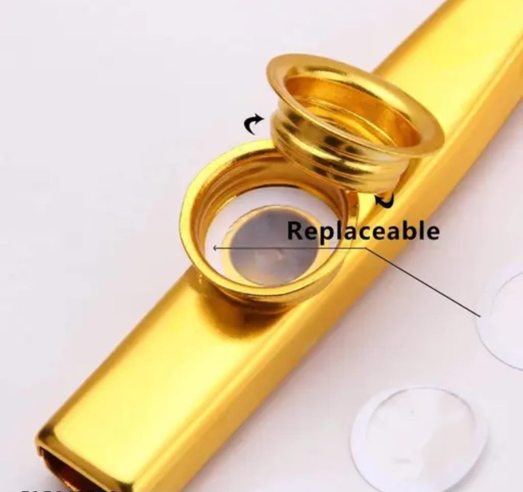 Metal Kazoo Musical Instrument, Gold Finish