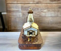 Decorative LED Church Music Box, Brown and Gold, Illuminated Christmas Village House, Holiday Home Decor